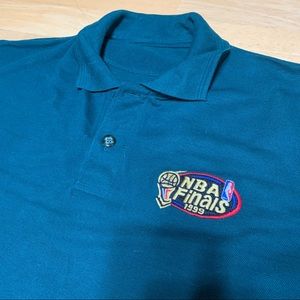 1999 NBA Finals sz L or XL Dark Green Polo Shirt Knicks Pacers Spurs